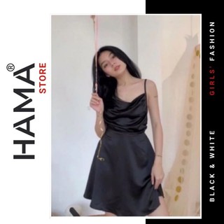 ĐẦM LỤA CỔ ĐỔ Sexy HAMA STORE H68 - HỞ LƯNG FOM XOÈ CÁ TÍNH