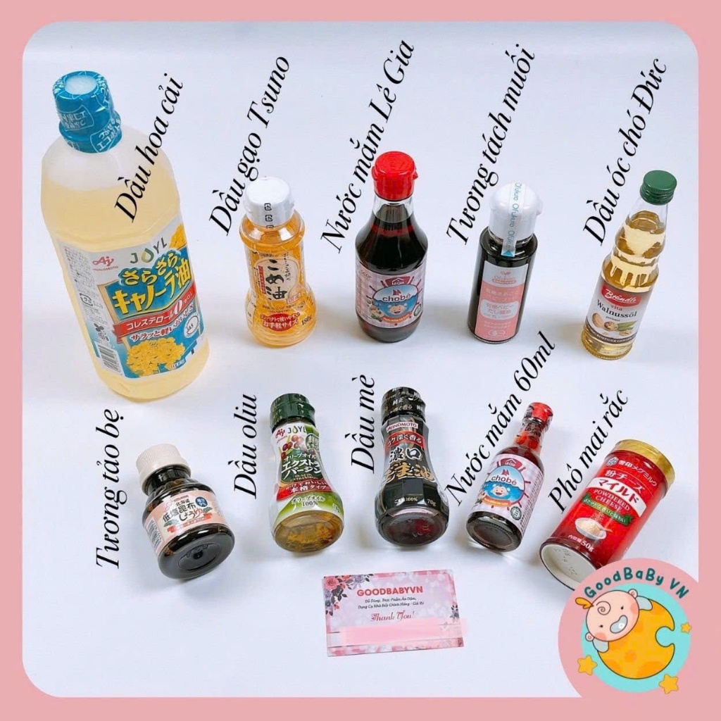 Tổng hợp dầu ăn dặm, gia vị ăn dặm cho bé Goodbabyvn