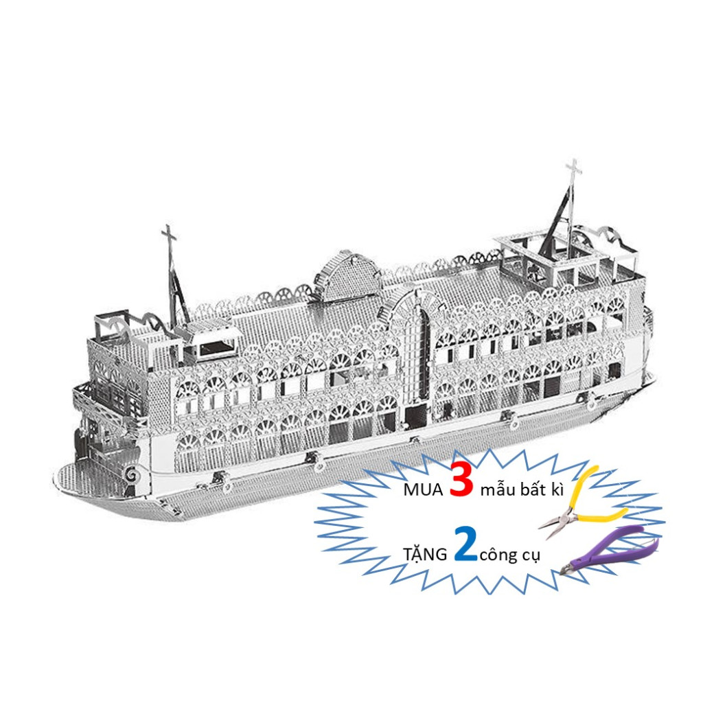 Mô Hình Lắp Ghép kim Loại 3D Du Thuyền Harbour Cruise Bauhinia Hong Kong