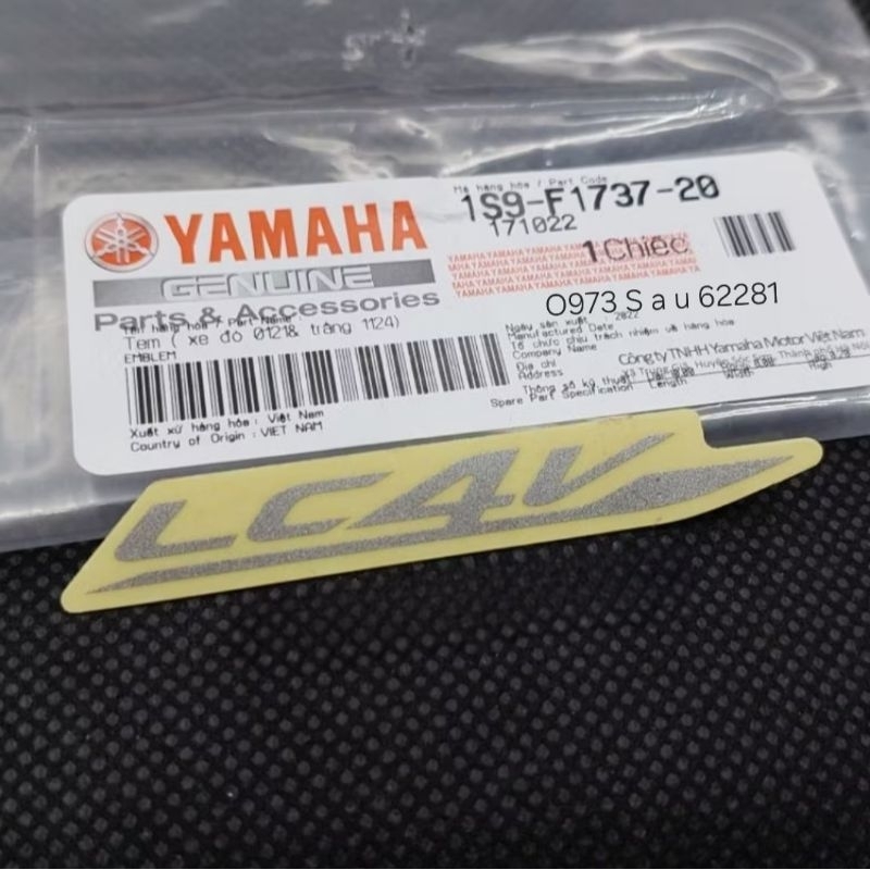 Tem LC4V nhựa bửng, ốp sườn xe EXCITER 2006-2010 trắng zin