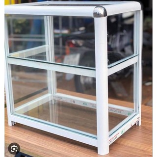 tủ kính để bàn không cửa cao 50, ngang 45, sâu 25cm