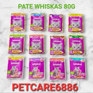 Pate Mèo con, mèo lớn Whiskas 80g thức ăn dinh dưỡng cho mèo