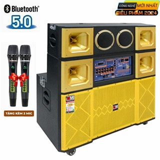 Loa Kéo Karaoke 4 Tấc Đôi Gập [ Trả Góp 0% ] | Bass 40 Đôi BM 215 ( Màu Vàng ) Công Suất 3800w G56