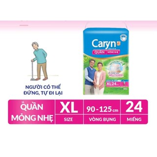 (Tặng 2 miếng) Tã Quần người lớn Caryn M32/ L28/ XL 24 miếng mỏng nhẹ  dành cho người già có thể tự đi lại được