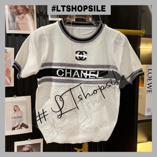 Áo len nữ cộc tay cổ tròn len mỏng mongtoghi free size phối viền mã 029