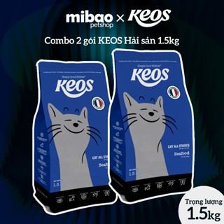  COMBO 2 GÓI Thức ăn hạt cho mèo mọi lứa tuổi KEOS - HẢI SẢN - Mibao Pet Shop 