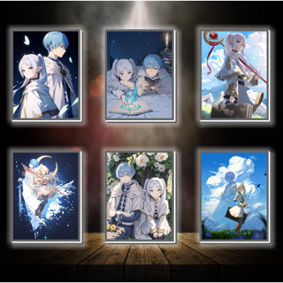 Tranh đèn led 3D đổi màu Frieren - Tranh đèn led 3D ANIME trang trí bàn làm việc, đèn ngủ