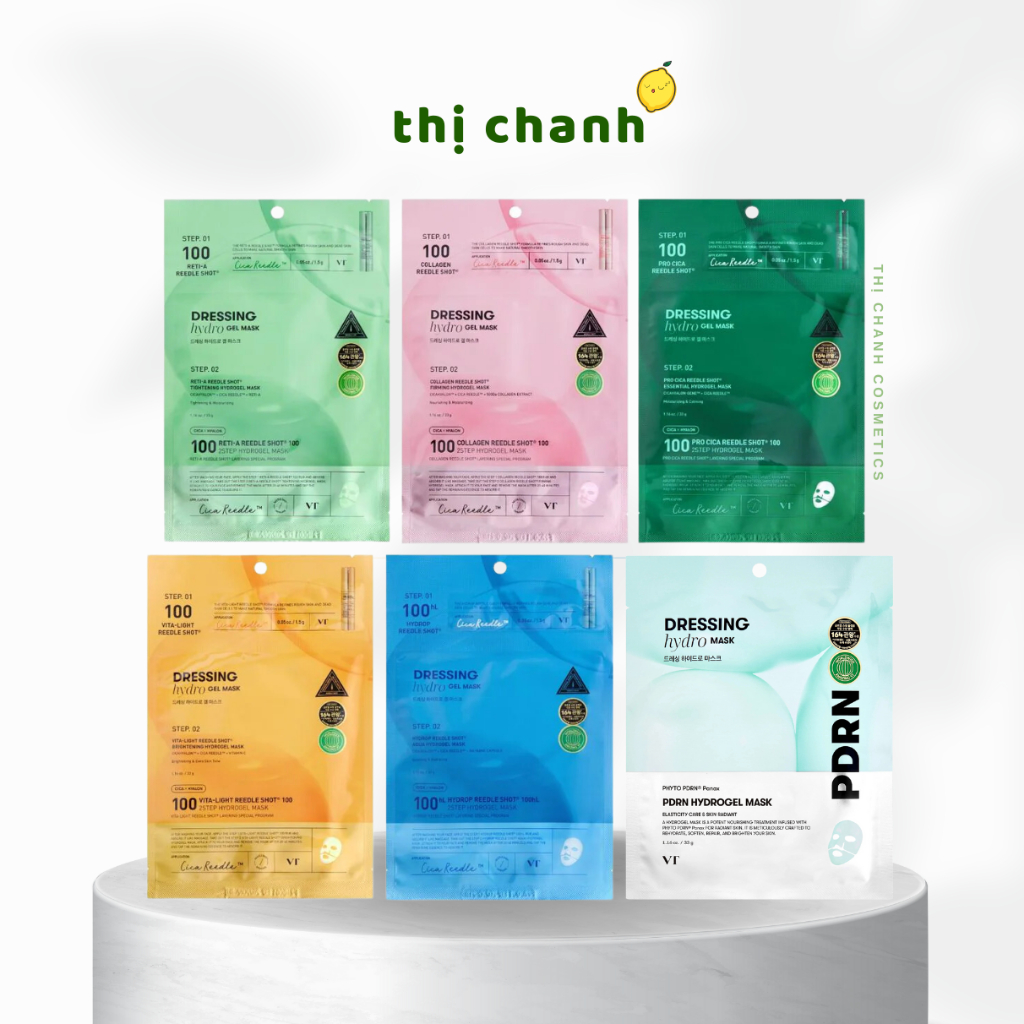 [2 Bước] Mặt Nạ Gel Vi Kim VT COSMETICS Reedle Shot 100 2-Step Gel Mask / PDRN Hydrogel Mask