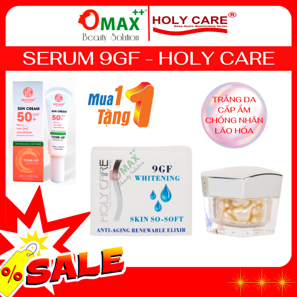 Serum 9GF HOLY CARE 40v - Skin So-Soft - Dưỡng Trắng - Chống Nhăn - Ngừa Lão Hóa - Cân Bằng pH