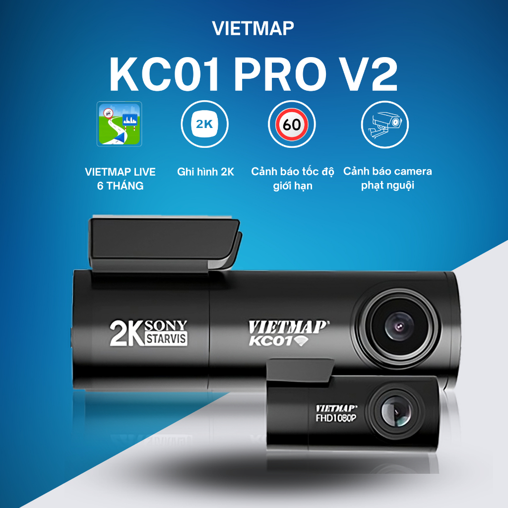 CAMERA HÀNH TRÌNH VIETMAP KC01 PRO S860 CẢNH BÁO GIAO THÔNG VĨNH VIỄN THEO CAMERA, GHI HÌNH 3K, KẾT NỐI ĐIỆN THOẠI