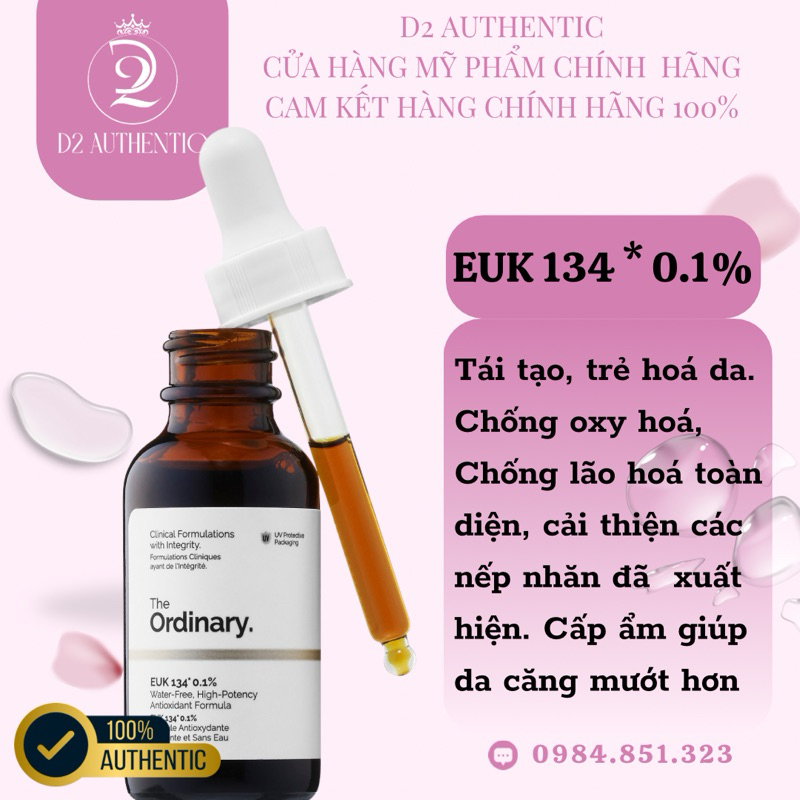 (Auth-Kèm Bill) Serum chống Oxy hoá - EUK 134 0.1% - The Ordinary.