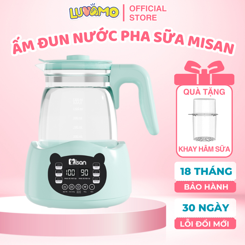 Bình đun nước pha sữa MISAN, ấm đun nước giữ nhiệt hâm sữa, tiệt trùng đồ dùng cho bé Luvamo