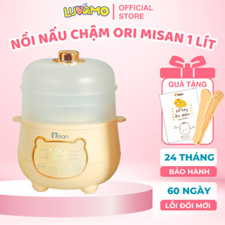  Nồi nấu cháo chậm Misan 1,0L cho bé ăn dặm nồi ninh hầm hấp cách thuỷ chưng yến đa năng Luvamo bảo hành 24 tháng 