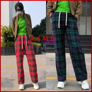   Hàng Đẹp  Quần Kẻ Caro Quần Sọc Caro Nữ Ống Suông Cạp Cao Chất Cotton Mềm Mại 