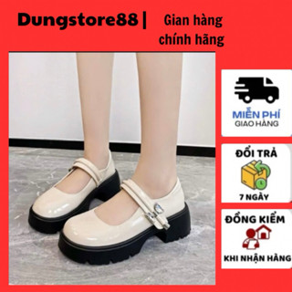 GIÀY LƯỜI OXFORD GIÀY LOLITA (phom to đặt lùi một siez) DUNGSTORE88 BÚP BÊ CAO 4 PHÂN quai vắt ngang