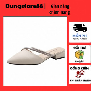  Sục Cao Gót Giày Cao Gót DUNGSTORE88 Mũi Nhọn Gót Vuông 2cm 2 Màu Đen Trắng Sành Điệu thời trang 