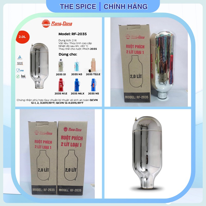 Ruột bình thuỷ RẠNG ĐÔNG, ruột phích 2L