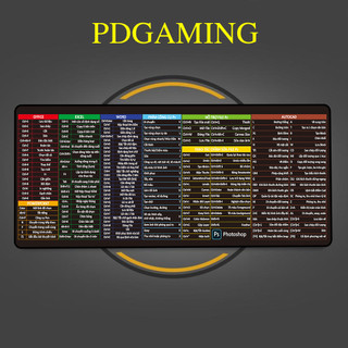 Lót chuột phím tắt văn phòng excel PDGAMING pad chuột cỡ lớn bền đẹp giúp góc gaming của bạn thêm sinh động cá tính