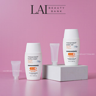 TESTER MẪU MỚI Kem chống nắng Mesoestetic Water Veil, Hydra Cream cho da dầu, da khô 5ml, 10ml - KCN MESO