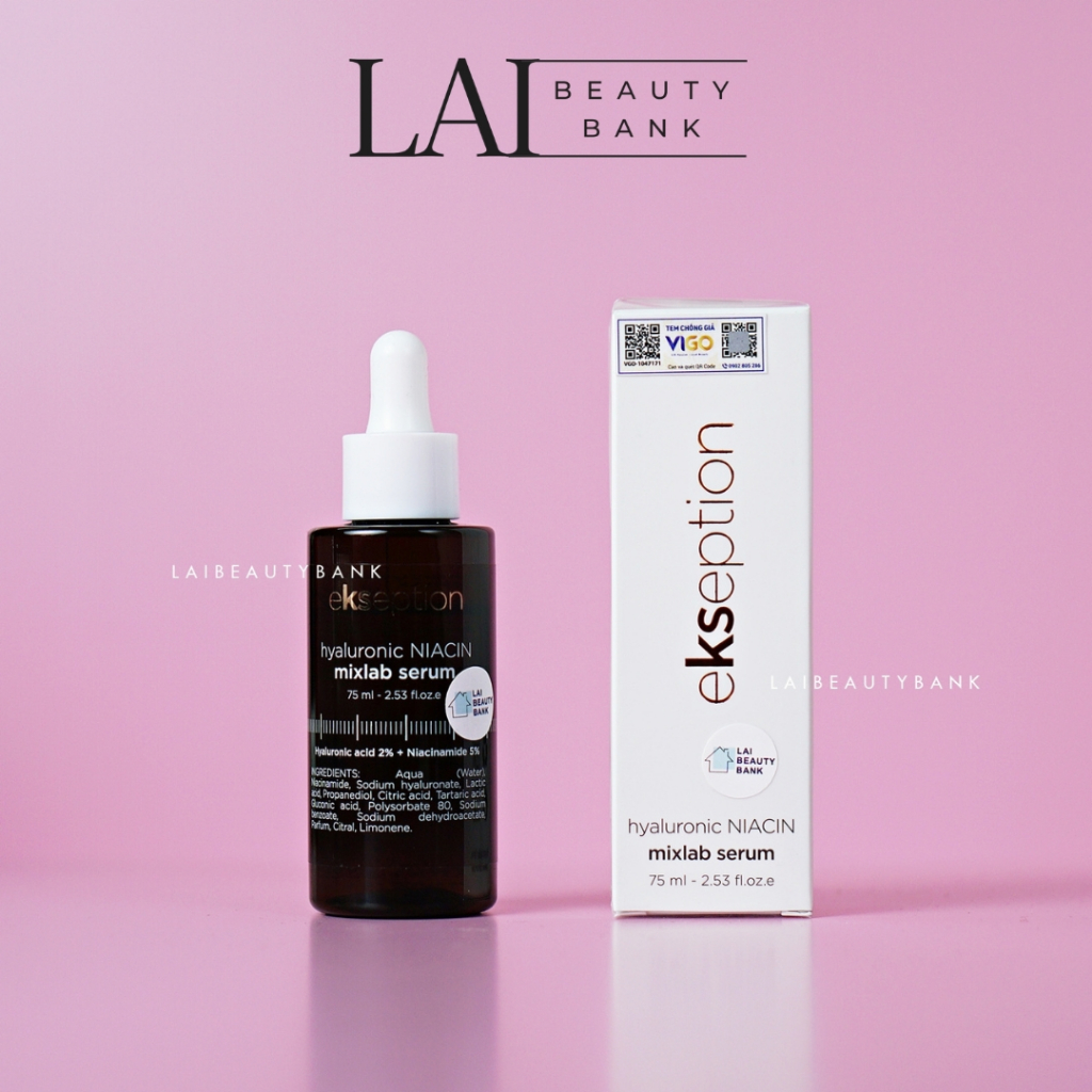 Tinh chất Ekseption Hyaluronic Niacin Mixlab Serum chứa 5% Niacinamide B3 giảm thâm nám, nếp nhăn và