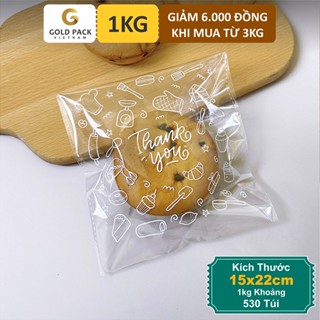 1kg Túi Dán Keo Opp Đựng Bánh 15x22cm, 17x24cm, 12x27cm [Gold Pack Việt Nam]