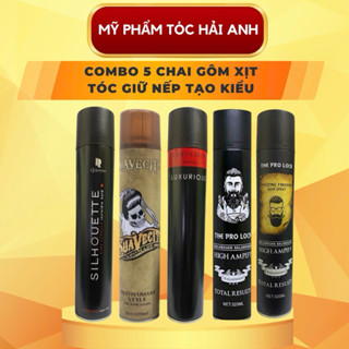 Combo 5 Chai Gôm Xịt Tóc Cao Cấp - Giữ Nếp Siêu Cứng, Khô Nhanh, Không Bết Dính KALANXUAN