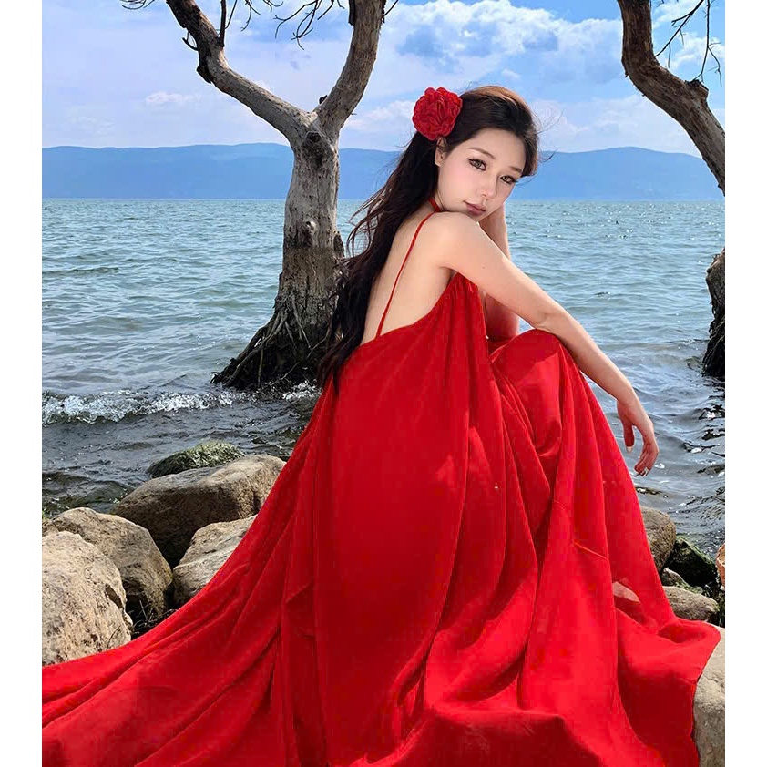 [FREESIZE] Đầm Maxi Yếm 2 Tầng - Nhà Lỳ Có Maxi