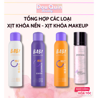 Chai Xịt Khóa Lớp Trang Điểm Da Dầu BABI TÍM & PRA MY Setting Spray Nền Lôi Mùa Hè Dưỡng Ẩm 100ml Khóa Makeup Vitamin C