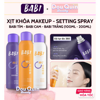 [SẴN] Chai Xịt Khóa Lớp Trang Điểm BABI Dưỡng Ẩm Kiềm Dầu Chống Thấm Nước 100ml Xịt Khoáng Khóa Makeup Vitamin C - Dou