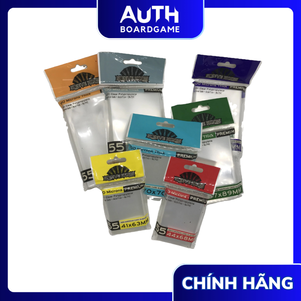 Bọc Bài Sleeve Kings FFG Compatible Premium (55 Cái/1 Bọc-Dày 100 microns) – Bảo Vệ Thẻ Bài Cao Cấp