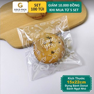 100 Túi Dán Keo Opp Đựng Bánh Mì 15x22cm [Gold Pack Việt Nam]