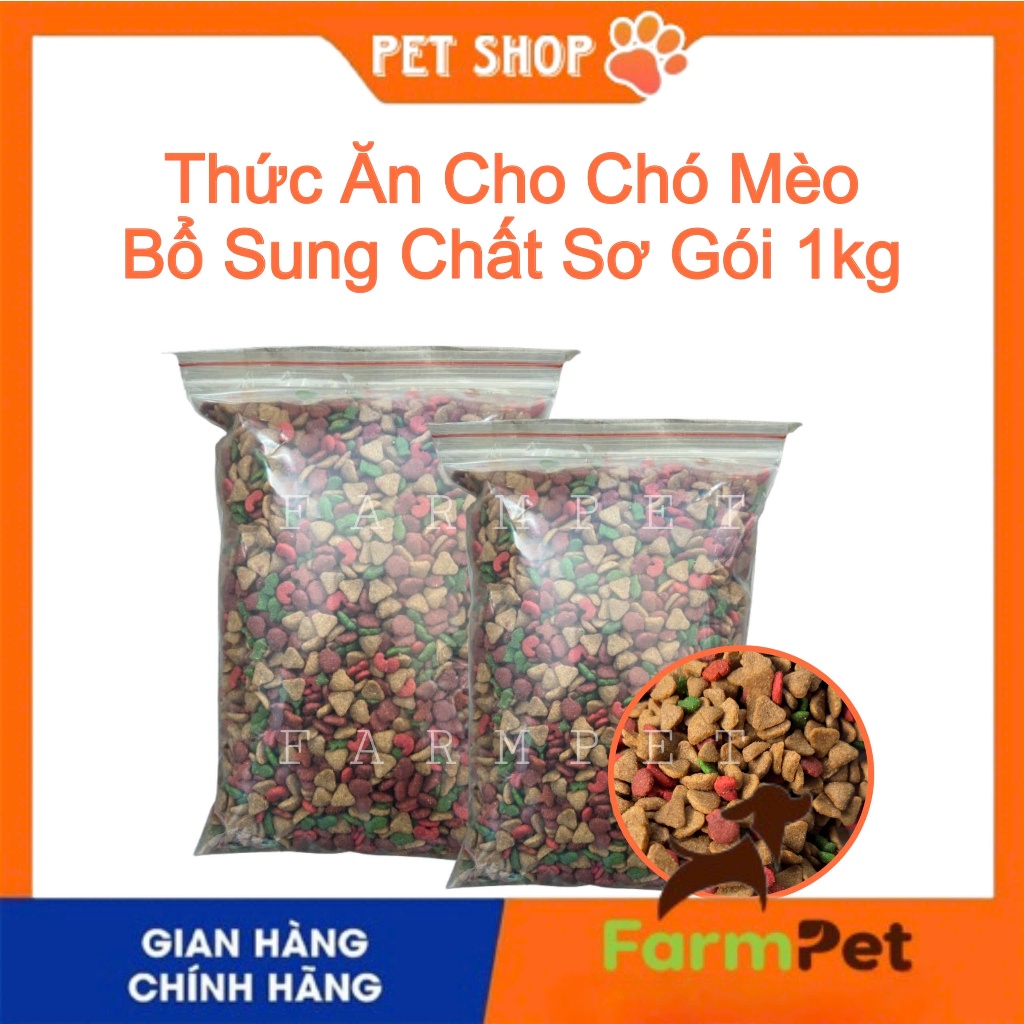 Thức Ăn Cho Chó Và Mèo Hạt Nhỏ - Mix Vị Tổng Hợp ( THỊT BÒ, CỪU, CÁ, RAU CỦ...) - FARM PET