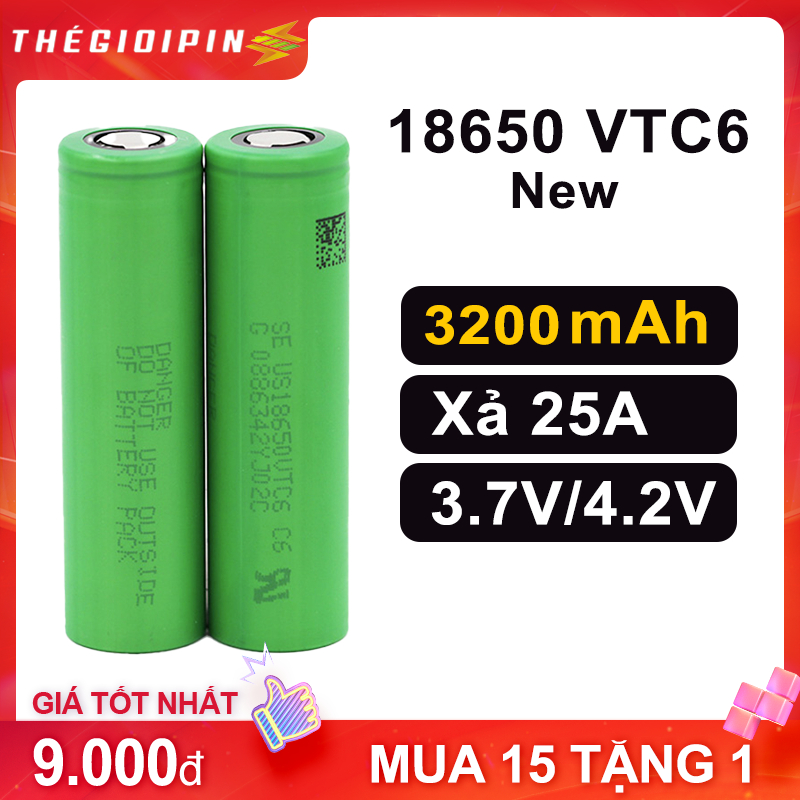 Pin 18650 Sony VTC6 Mới DL 3200mAh, 3.7v xả cao 25A, Freeship