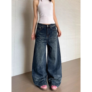 [Varvet] Có Bigsize Quần Jean Xanh Đậm Tia Chớp Ống Rộng Denim Cao Cấp Thời Trang Mới Nhất Phong Cách