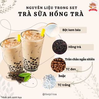Set Nguyên Liệu Trà Sữa Tự Pha Truyền Thống Hồng Trà, Phúc Long, Thái Xanh BẾP LISA