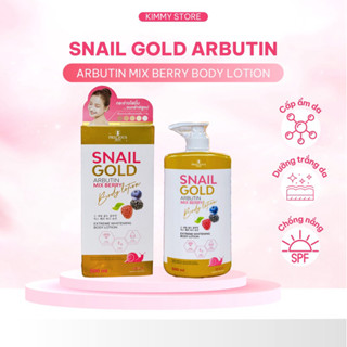 01 Chai sữa dưỡng thể trắng da Snail Gold Arbutin Mix berry thái lan 500ml