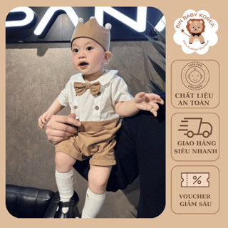 [SẴN][ẢNH THẬT 100%] Áo liền quần công tử cho bé trai diện sinh nhật, thôi nôi - BIN BABY KOREA (KHÔNG KÈM VƯƠNG MIỆN)
