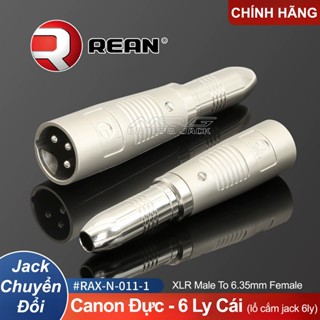 Jack Chuyển Đổi Canon Đực Sang 6 Ly Cái 6.35mm Loại Tốt Chính Hãng REAN, giá 1 chiếc, xlr male to 1/4 female adapter. JC
