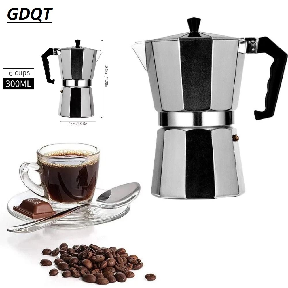 (Combo) Ấm pha cà phê Moka Express 6 Cup 300ml cao cấp + Bếp điện mini 500W (MLMGDQT)
