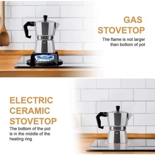 (Combo) Ấm pha cà phê Moka Express 6 Cup 300ml cao cấp + Bếp điện mini 500W (MLMGDQT)