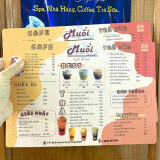 In menu nhựa PVC Cao cấp - Chống nước - Bền màu
