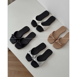 Dép BỆT Nữ Gót Cao 1CM Siêu Tôn Dáng Quai Ngang Trang Trí Nơ Siêu Xinh- TU23