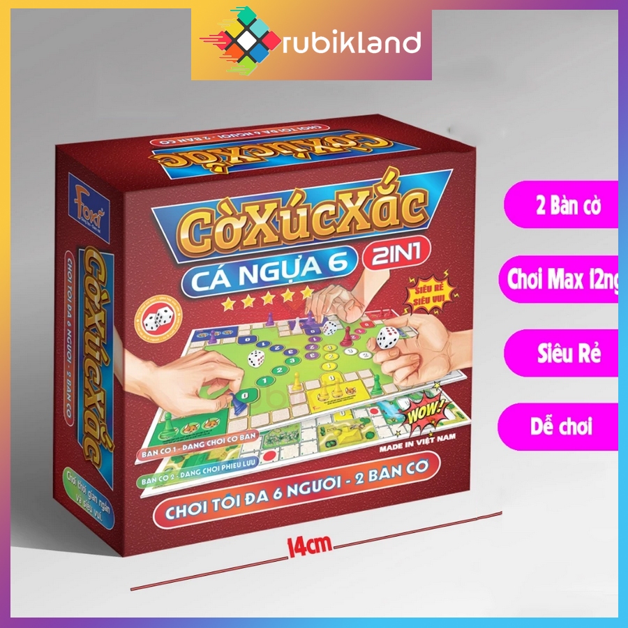 [Foxi] Cờ Xúc Xắc Cá Ngựa 6 Người Chơi Foxi Cờ Đua Ngựa Hàng Độc Đồ Chơi Trí Tuệ Trẻ Em Tư Duy