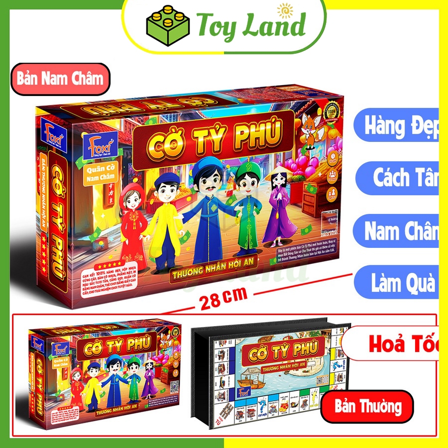 [Foxi] Cờ Tỷ Phú Nam Châm Thương Nhân Hội An Foxi Size Lớn Cờ Tỉ Phú Đồ Chơi Trí Tuệ Trẻ Em