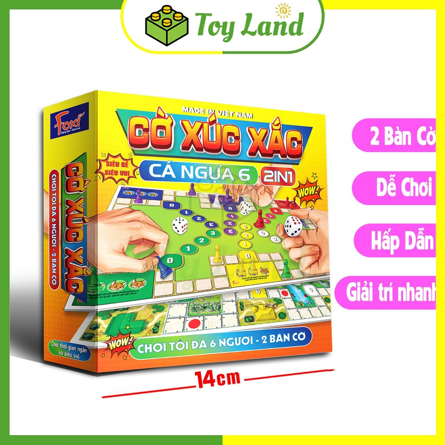 [Foxi] Cờ Xúc Xắc Cá Ngựa 6 Người Chơi Foxi Cờ Đua Ngựa Hàng Độc Đồ Chơi Trí Tuệ Trẻ Em Tư Duy