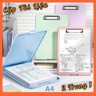  Hộp file bìa bảo quản tài liệu có kẹp giữ A4 cầm tay bảng trình ký kê viết văn phòng phẩm học sinh 