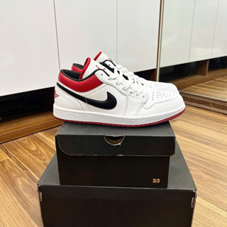 Giầy Thể Thao JD Low 1 White Red High-Quality - Giày Jd trắng gót đỏ cao cấp