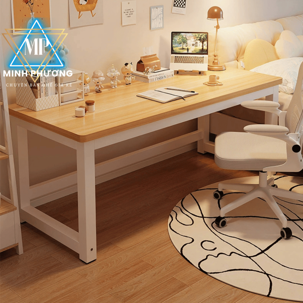 Bàn văn phòng, Bàn làm việc chân sắt 4x4cm sơn tĩnh điện, Mặt MDF 15mm, chịu tải lớn | BigBuy360 - bigbuy360.vn