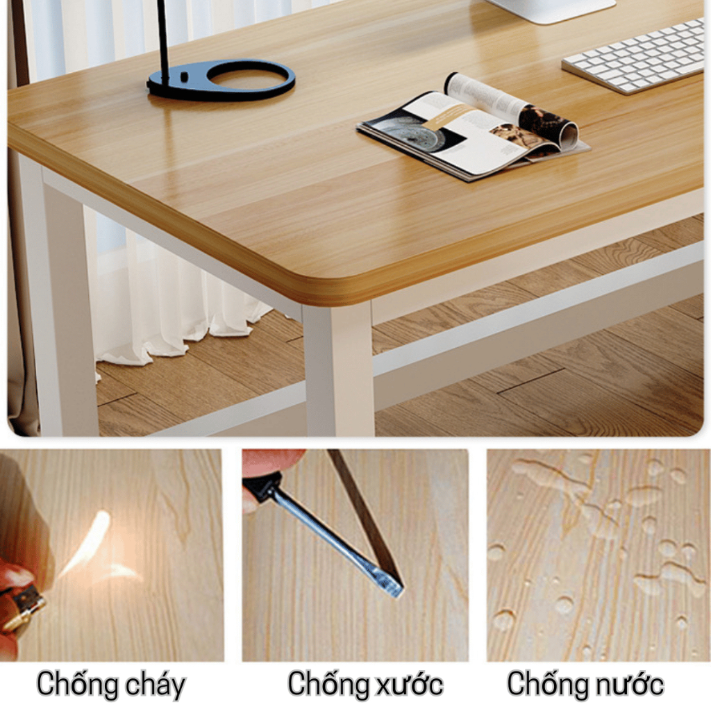 Bàn văn phòng, Bàn làm việc chân sắt 4x4cm sơn tĩnh điện, Mặt MDF 15mm, chịu tải lớn | BigBuy360 - bigbuy360.vn