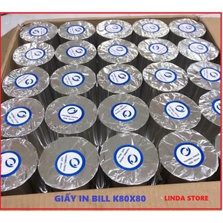 [THÙNG 50 CUỘN HỎA TỐC] Giấy In Bill K80x80 Giấy In Hóa Đơn K80*80 Giấy Nhiệt K80 Giấy in cuộn bự